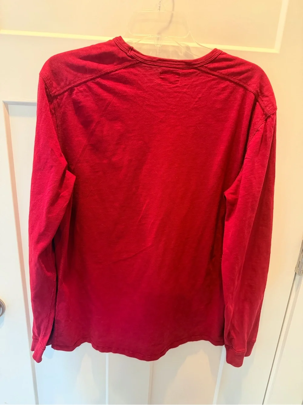 J.Crew Red 100% Cotton Long Sleeve Crewneck T Shirt Classic Tee medium